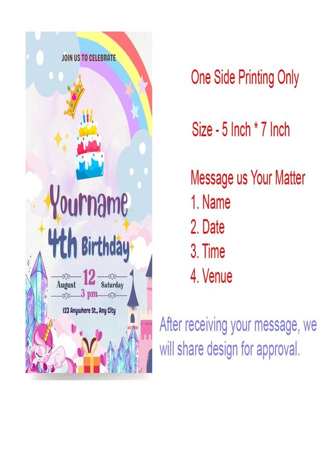 Yellow Nuts Personalized Birthday Invitation For Birthday Happy Birthday Clouds Rainbow Greeting Card For Kids Girls and Boys - Image 3